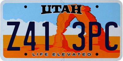 UT license plate Z413PC