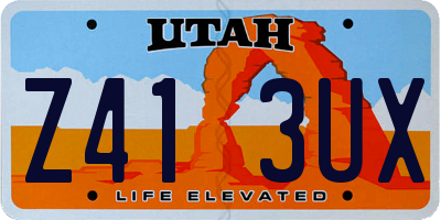 UT license plate Z413UX