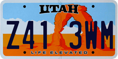 UT license plate Z413WM