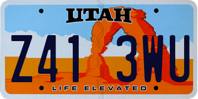 UT license plate Z413WU