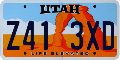 UT license plate Z413XD