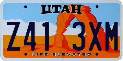 UT license plate Z413XM