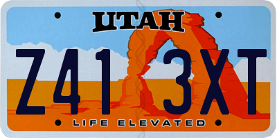 UT license plate Z413XT