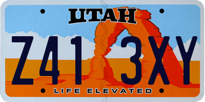 UT license plate Z413XY