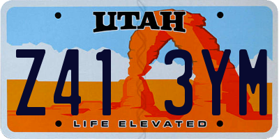 UT license plate Z413YM
