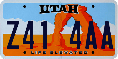 UT license plate Z414AA