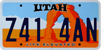 UT license plate Z414AN