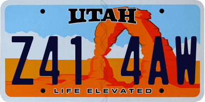 UT license plate Z414AW