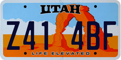 UT license plate Z414BF