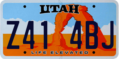 UT license plate Z414BJ
