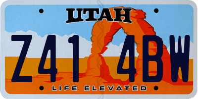 UT license plate Z414BW