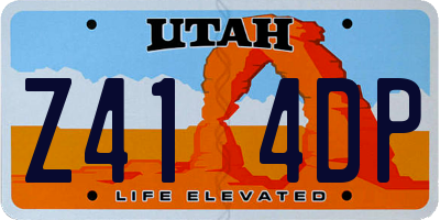 UT license plate Z414DP