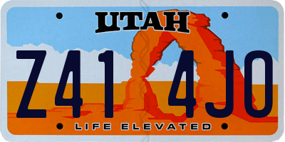 UT license plate Z414JO