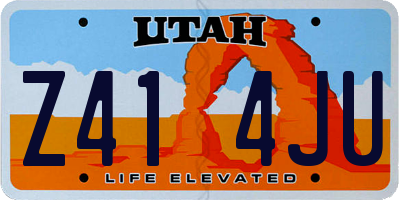 UT license plate Z414JU