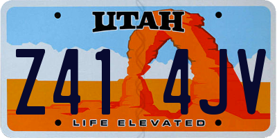 UT license plate Z414JV