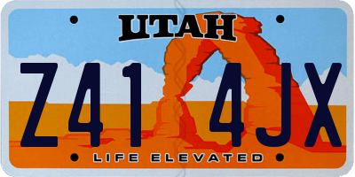 UT license plate Z414JX