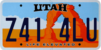 UT license plate Z414LU