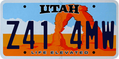 UT license plate Z414MW