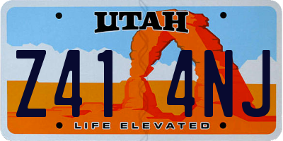 UT license plate Z414NJ