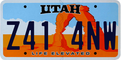 UT license plate Z414NW