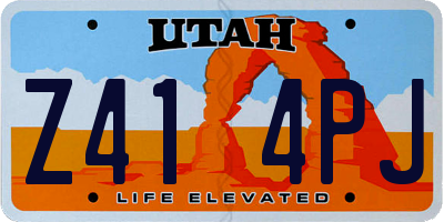 UT license plate Z414PJ