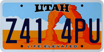 UT license plate Z414PU