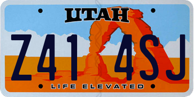 UT license plate Z414SJ