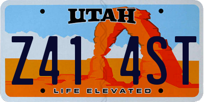 UT license plate Z414ST