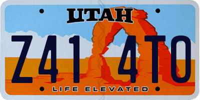 UT license plate Z414TO