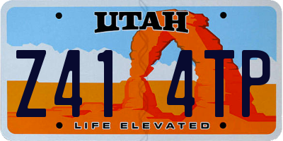 UT license plate Z414TP