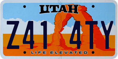 UT license plate Z414TY