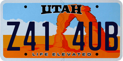UT license plate Z414UB