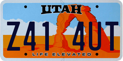 UT license plate Z414UT