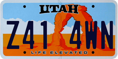 UT license plate Z414WN