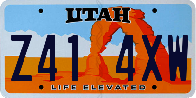 UT license plate Z414XW
