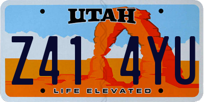 UT license plate Z414YU