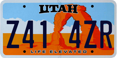 UT license plate Z414ZR