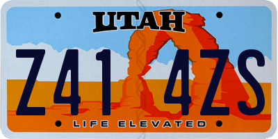UT license plate Z414ZS