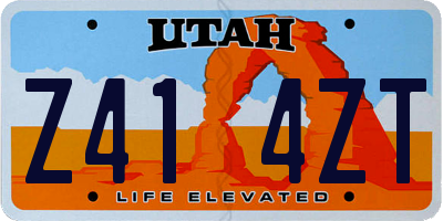 UT license plate Z414ZT