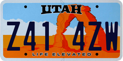 UT license plate Z414ZW