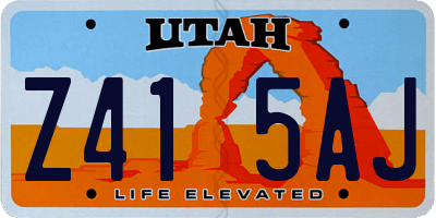 UT license plate Z415AJ
