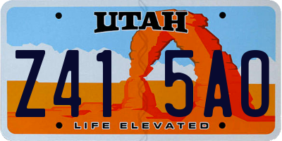 UT license plate Z415AO