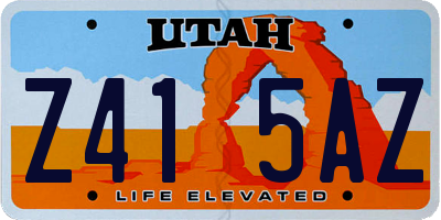 UT license plate Z415AZ