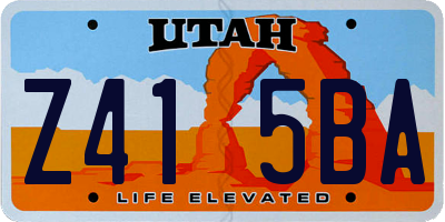 UT license plate Z415BA