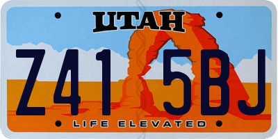 UT license plate Z415BJ