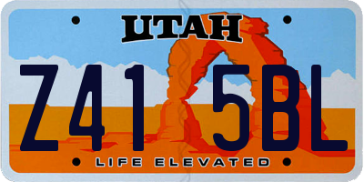 UT license plate Z415BL