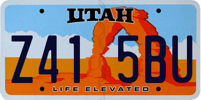 UT license plate Z415BU