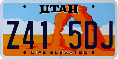 UT license plate Z415DJ