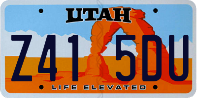 UT license plate Z415DU