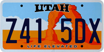 UT license plate Z415DX